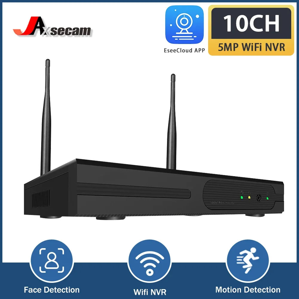 

10CH H.265 5MP Wireless NVR Recorder Wifi CCTV Camera System P2P IP Camera Network Video Recorder NVR For ESeeCloud APP