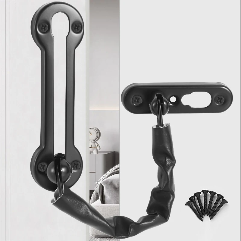 

1PCS Thickened 304 Stainless Steel Anti-theft Chain Perforated Hotel Security Door Buckle Bolt Door Chain Buckle Accessories