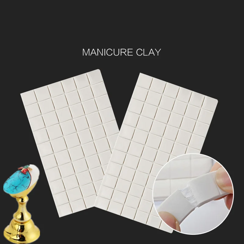 

Nail Adhesive Glue Clay Reusable Manicure Display Holder Removable Practice Stand False Nail Double Side Fixing Stick White Clay