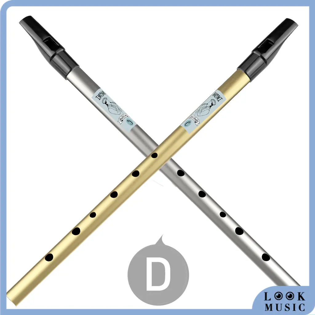 

LOOK Brass Irish Whistle Flute D Key Ireland Flute Tin Pennywhistle Dizi Gold/Silver Color Available Woodwind Instrument