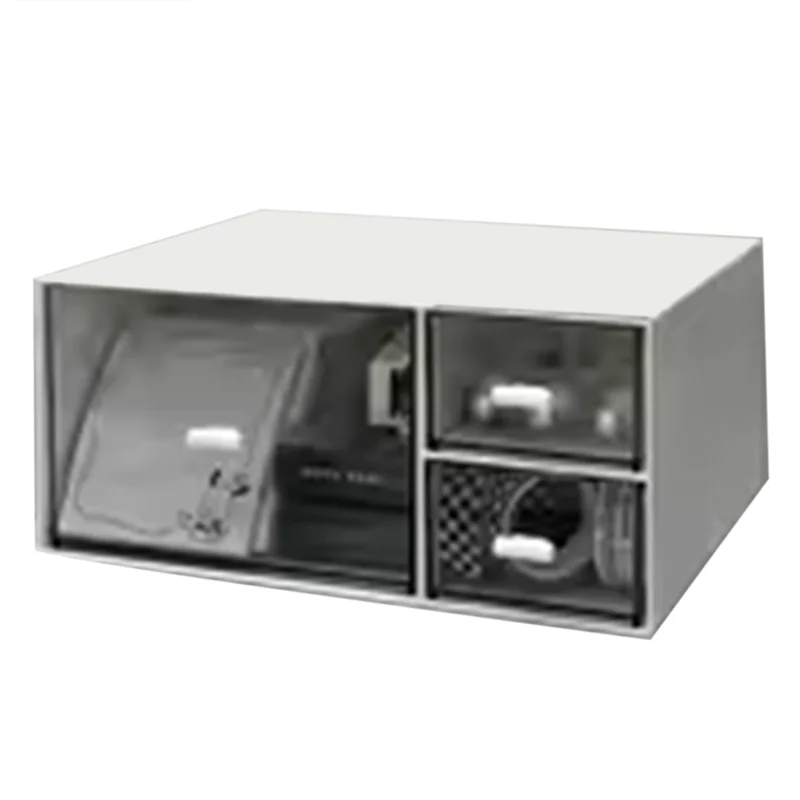 منظم سطح المكتب البسيط، لوازم مكتبية صغيرة من البلاستيك الشفاف، ترتيب محطة عمل المكتب Ra...