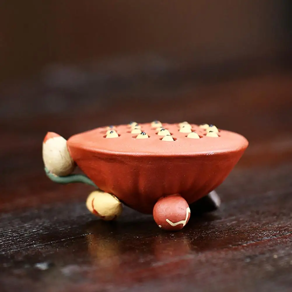 Purple Sand Tea Toy Lotus Tea Pet Feng Shui Figurine Lotus Pods Decoration Sculptures for Dining Table Room Color for Office