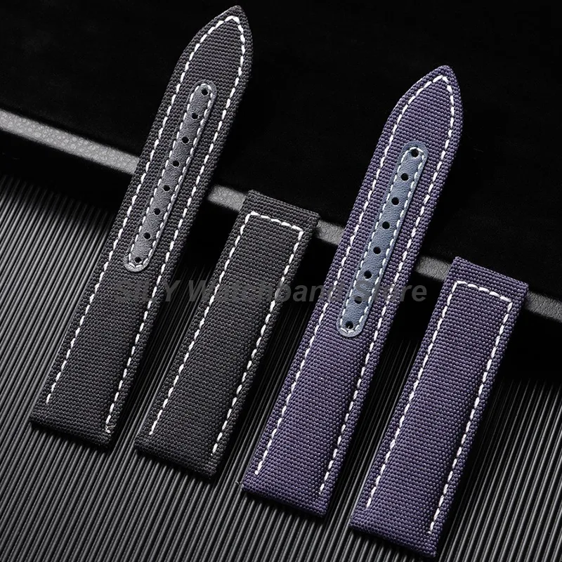 20mm 22mm Universal Canvas Nylon Leder Armband Männer Frauen Armband Zubehör für Seiko für Omega Uhr Strap weiche Armband
