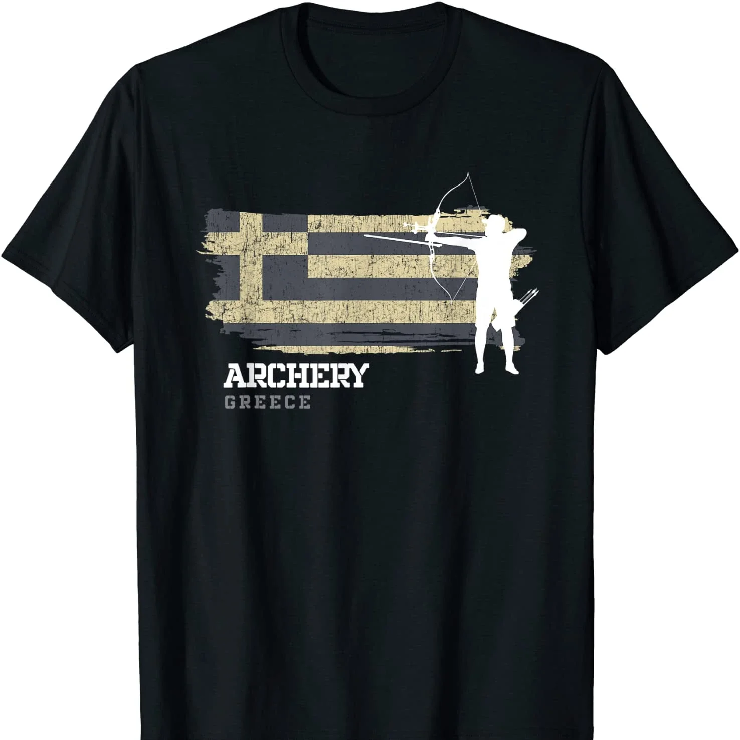 Greece Archery Team Sports Greek Flag Bow Arrow T-Shirt. Premium Cotton Short Sleeve O-Neck Mens T Shirt New S-3XL