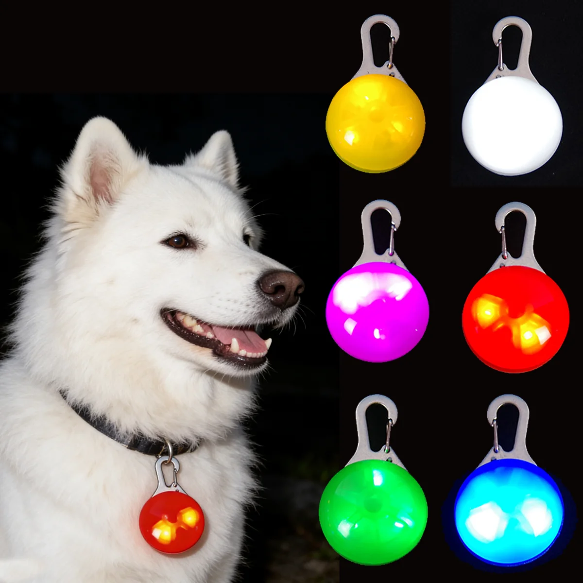1 Pc LED Light-up Dog Collar Nighttime Dog Walking Light Pendant Nighttime Safety Decoration Waterproof Anti-straying Collar