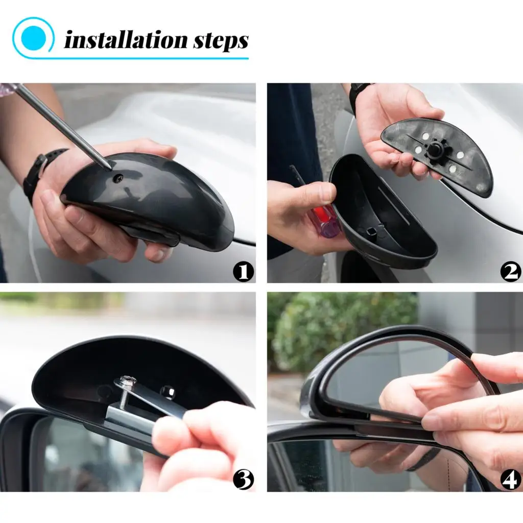 2 Car Blind Spot Mirror Adjustable Rear View Mirror 360 Degree Reverse Wide Angle Additional Mirror for Parking Auxiliary Mirror