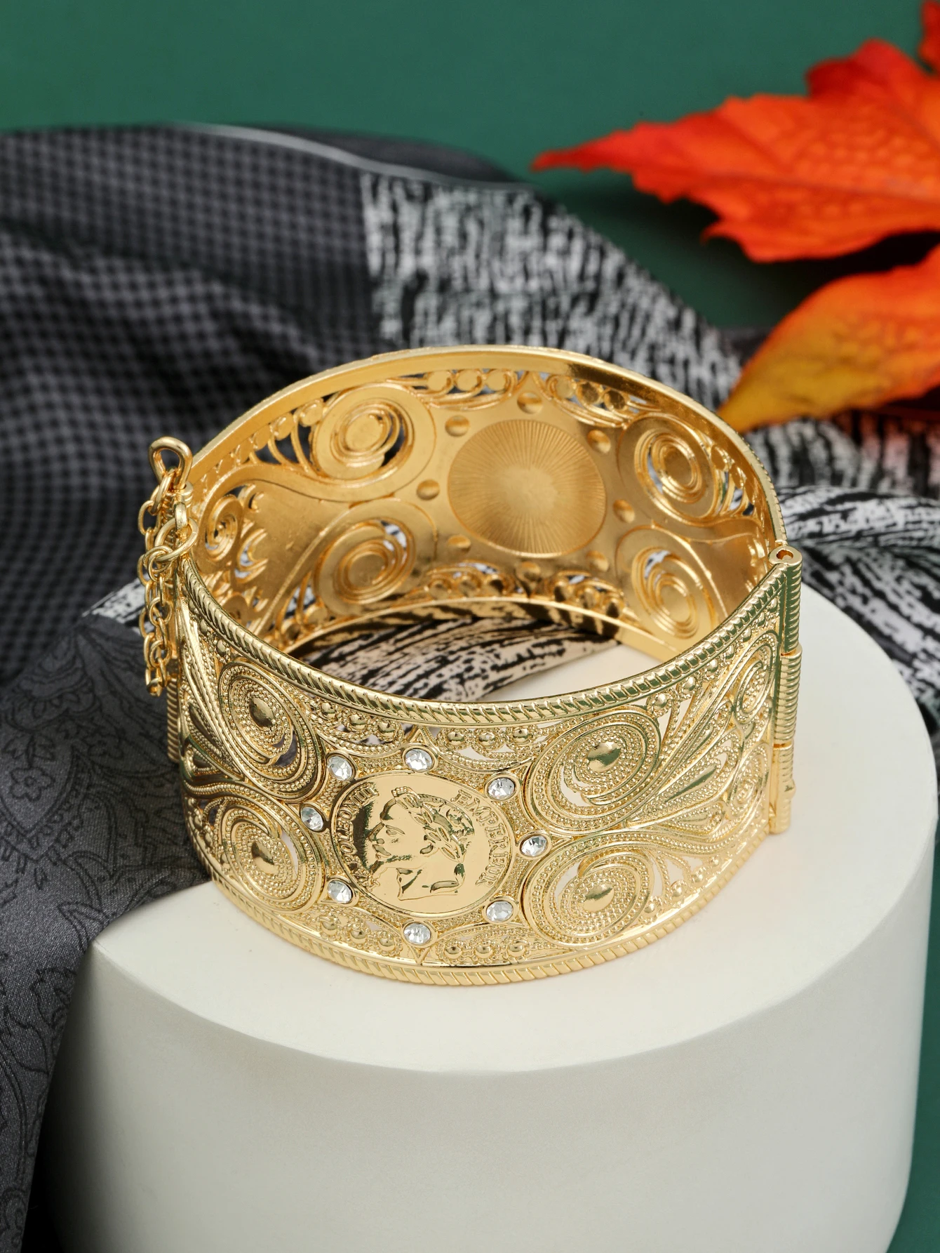 An Ornate Napoléon Figurine Bracelet Algerian Woman's Jewelry Algerian  Brides Retro Jewels