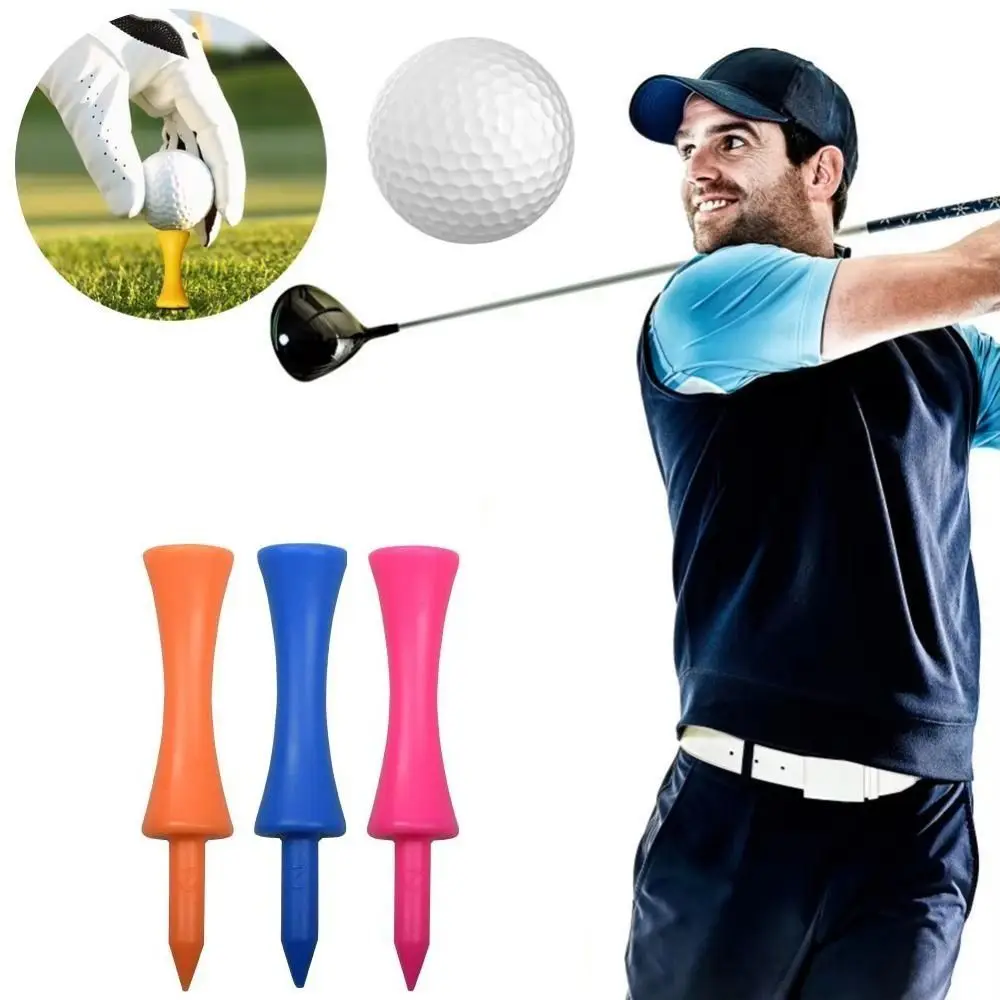 

100pcs 68mm Golf Rubber Tee Plastic Recyclable Professional Golf Tee Durable Anti-loss Golf Practice Tee Golf Practice Tools