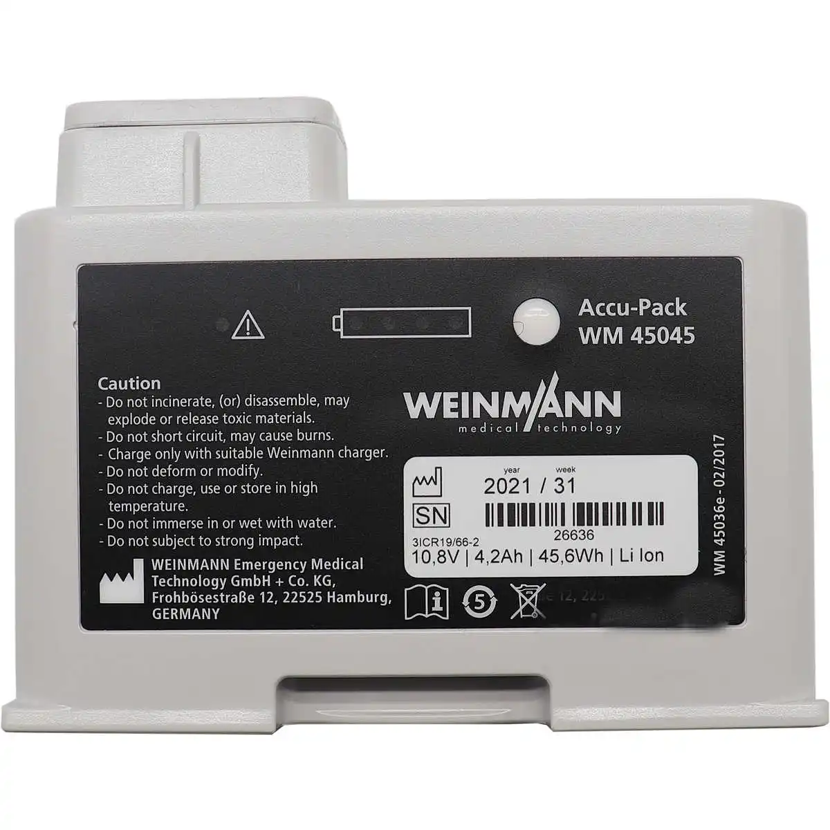 

Для Weinmann WM45045 для стандартной батареи MEDUMAT