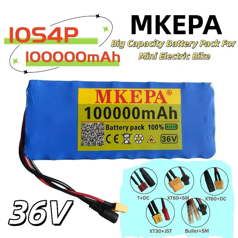 100Ah 100000mAh 36V Scooter Lithium Battery 10S4P 18650 Replacement Battery Pack