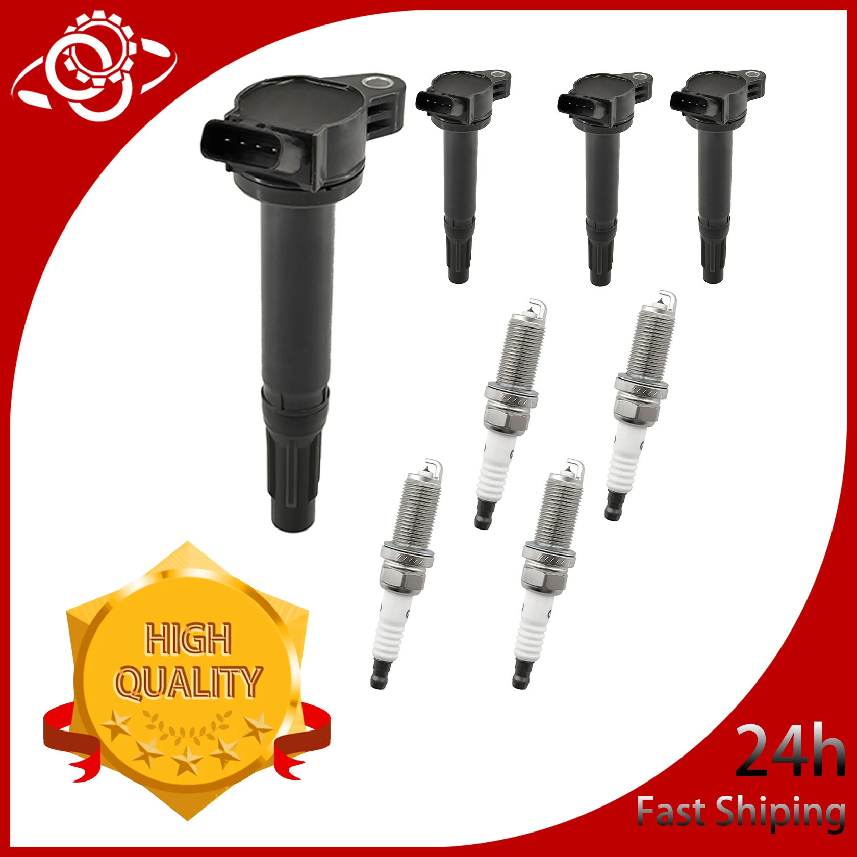 

4pcs Ignition Coil and Iridium Spark Plug Kit For Scion tC 2009-2018 Toyota RAV4 Lexus GS300 GS350 9091902256 90919A2007