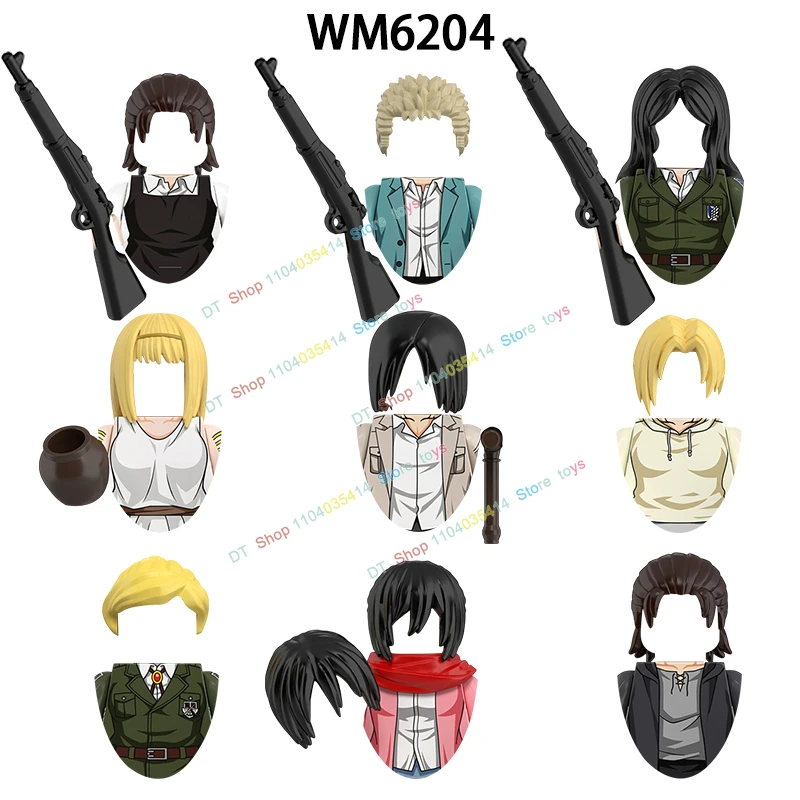 Klocki konstrukcyjne WM6203 6204 Anime Kreatywne Klocki Mini Figurki Akcji Akcesoria Modele Zabawki dla Dzieci Prezenty