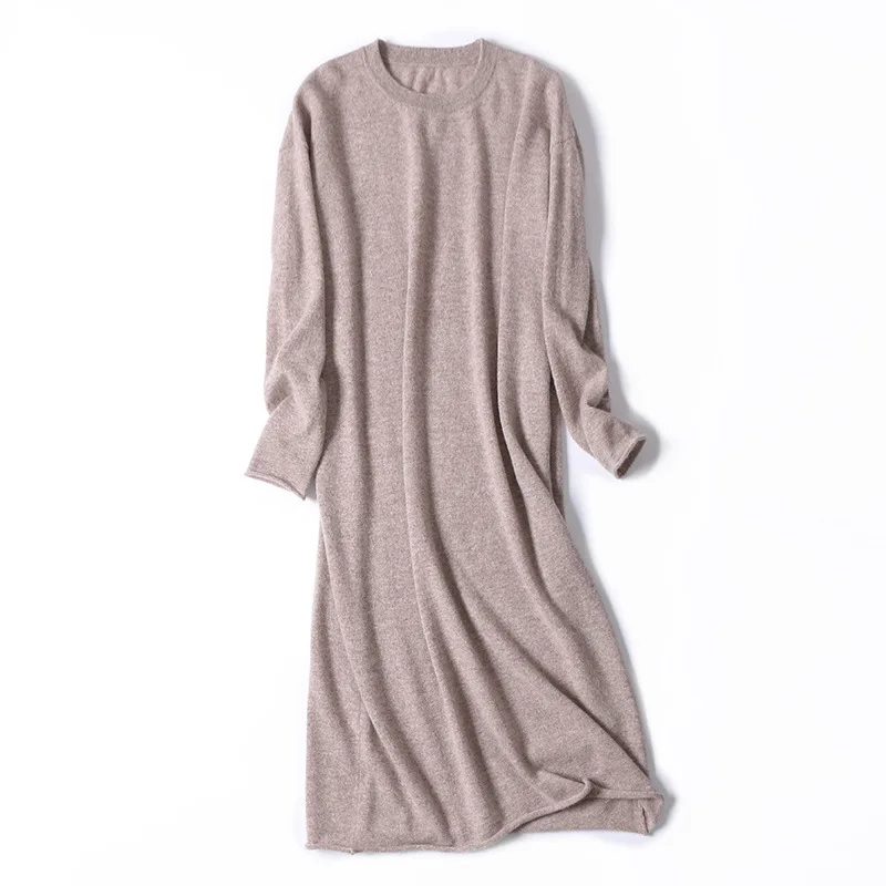 

masigoch autumn winter new edge curl casual loose 100% cashmere dresses sweater women