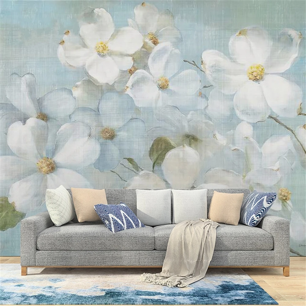 beibehang 3D TV backdrop circle wallpaper flowers decorated luxury villas seamless mural wallpaper brick wall paper