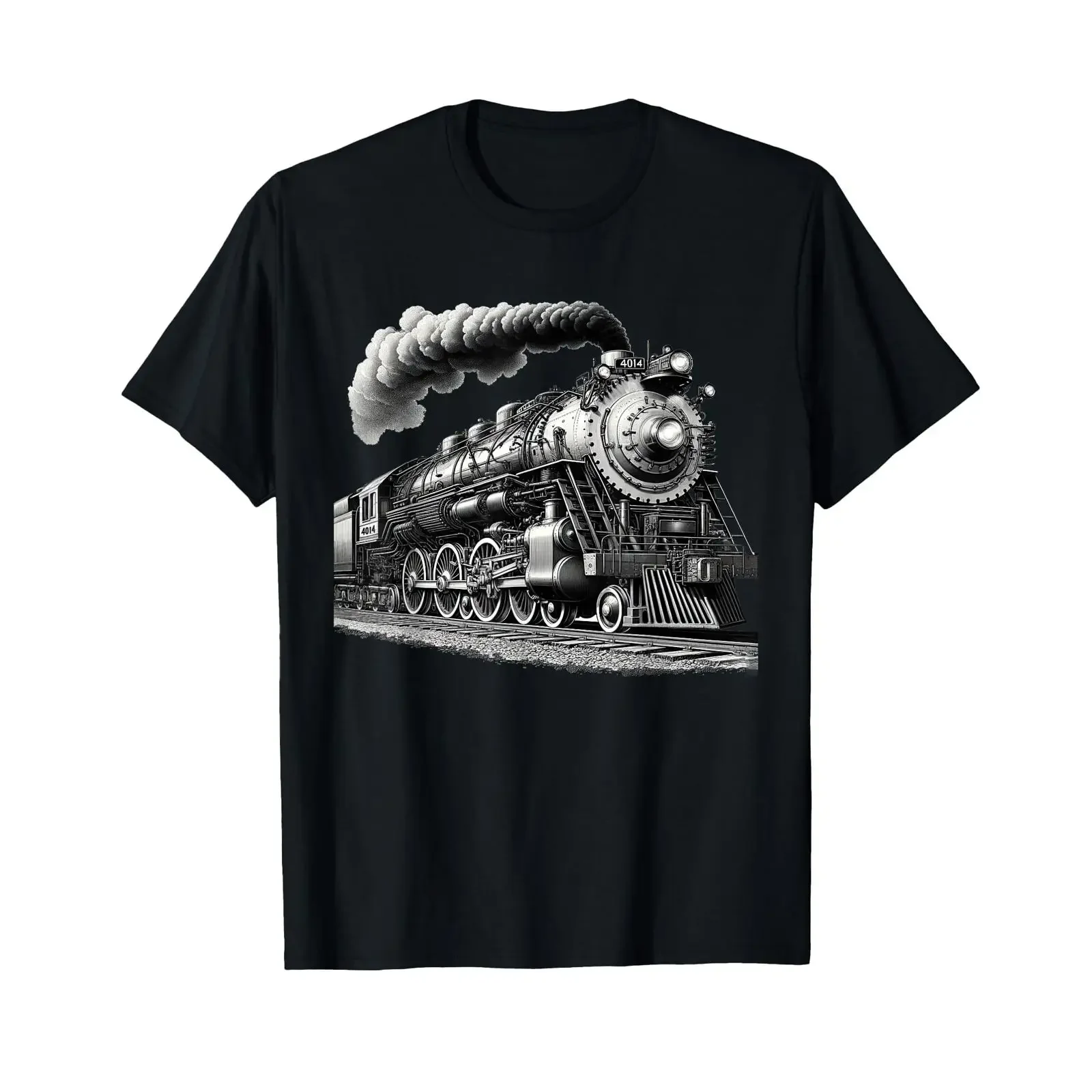 Steam Locomotive Train Vintage 1940s Style Engine Railroad T Shirt vintage Washed Stylish Unisex graphic Versatile fashion