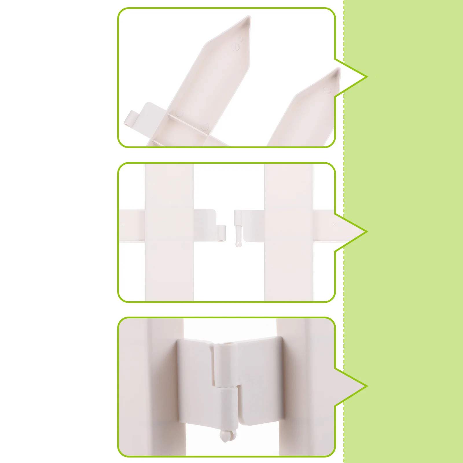 

2Pcs White Plastic Garden Fence Smooth Surface Pointed Head Outdoor Lawn Protective Fence Decorative Plastic Patio Border
