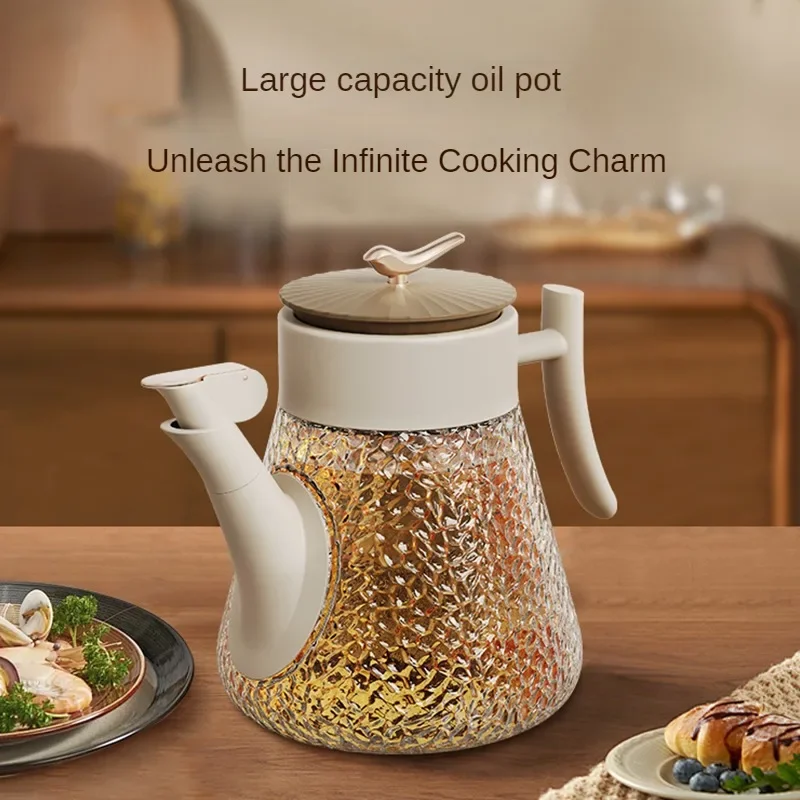 Glass Oil Dispenser Food Grade Kitchen Cruet with Anti-Drip Nozzle Oil Sprayer Bottle Cookware Accessories Glass Oil Cruet
