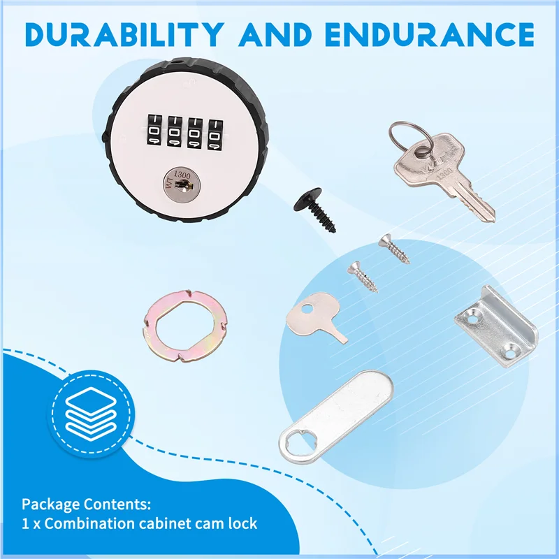 

Combination Cabinet Cam Lock 4 Digital Keyless Drawer Door Gym School Locker With Key Reset CNIM Hot