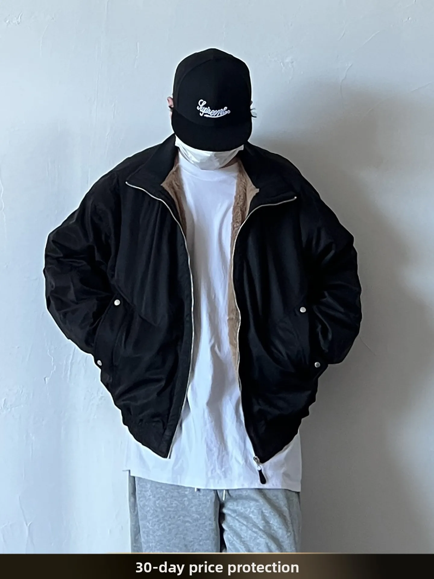 

Nted American Retro Workwear Cotton Jaet ort Stand Collar Inteated Inner Warm Winter Cold Proof Couples Vest Top Polyester