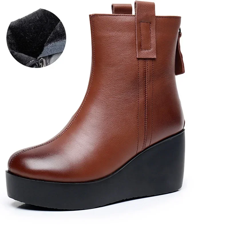 Big Size 42 Brand Design Ladies Wedges High Heels Ankle Boots Fashion Zip Goth Platform women\'s Boots Party Punk Shoes Woman