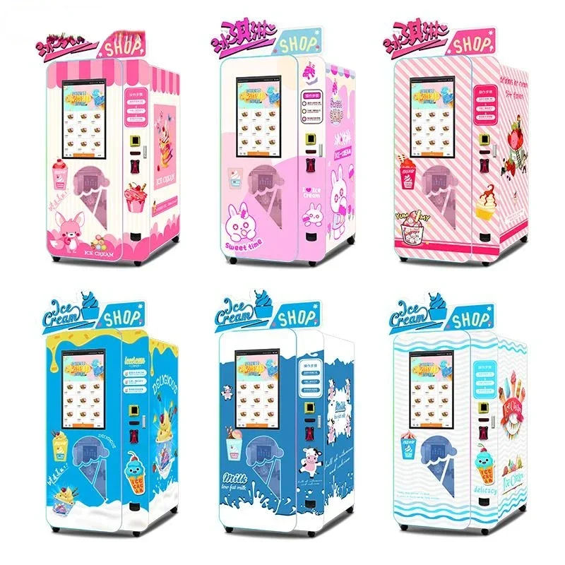 Ice Cream Soft Yogurt Vending Machine In The Machine Coin Cash And Card Reader On The Machine