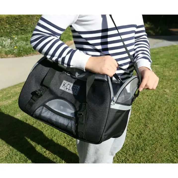 

Soft Sided Pet Comfort Carrier Travel Tote Bag Kennel with Fleece Bed Small to Medium Size Black