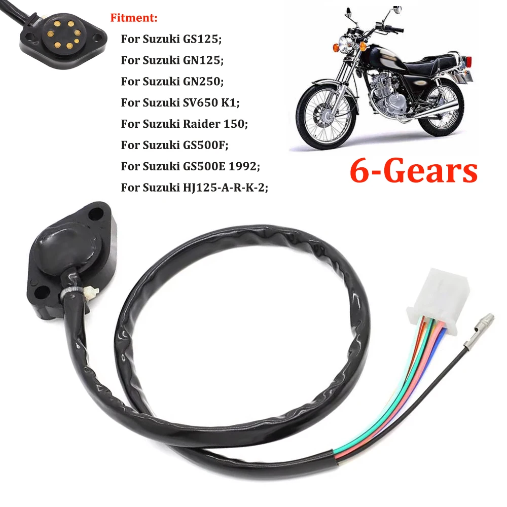 Indicador de posição de mudança de marcha de motocicleta, sensor de 6 engrenagens para suzuki gs125 gn125 gn250 gs500e sv650 k1