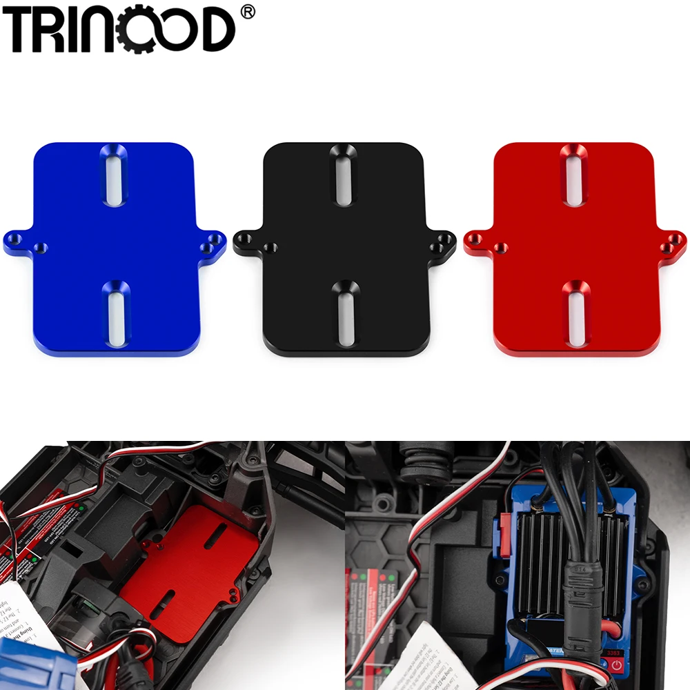 TRINOOD Alu โลหะผสม ESC แผ่นยึดอิเล็กทรอนิกส์สําหรับ 1/16 T-raxxas Mini Maxx 2S RC รถอะไหล่อัพเกรด