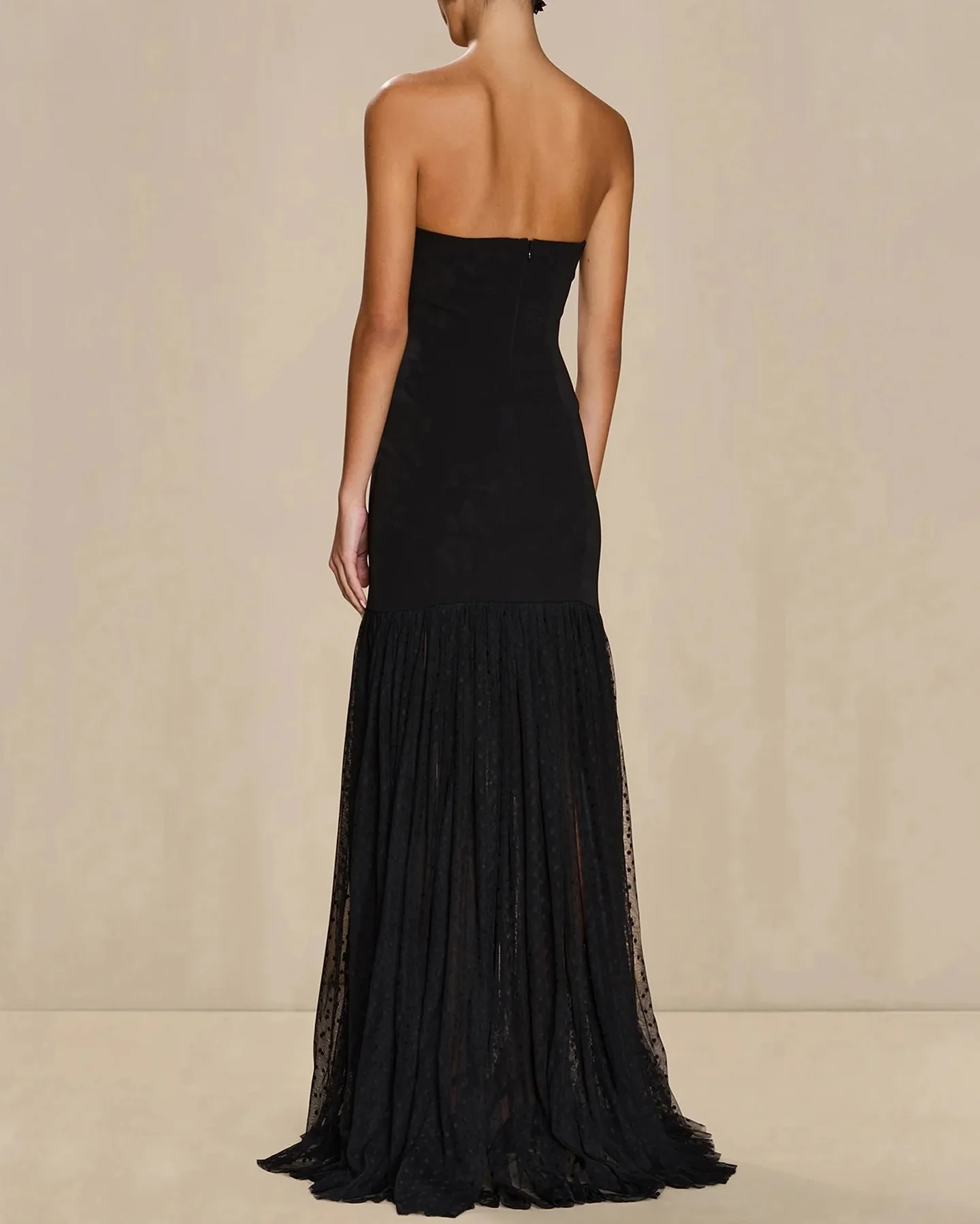 Customized Graceful Strapless Jersey Evening Dress High Quality Pleats Zipper Back Photo Color Sweep Train Vestido De Festa