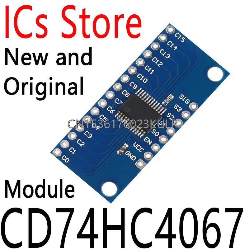 16-Channel Analog Digital Multiplexer Breakout Board Module For Arduino 2V-6V Microcontroller 16 Device RX Lines CD74HC4067