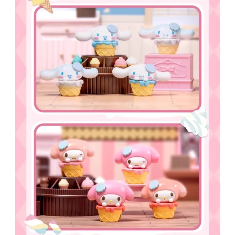 Sanrio ตัวละคร Ice-cream Cone Series กล่องตาบอดของเล่นอะนิเมะ Hello Kitty Mymelody Kuromi Cinnamoroll ตุ๊กตาของขวัญของเล่น