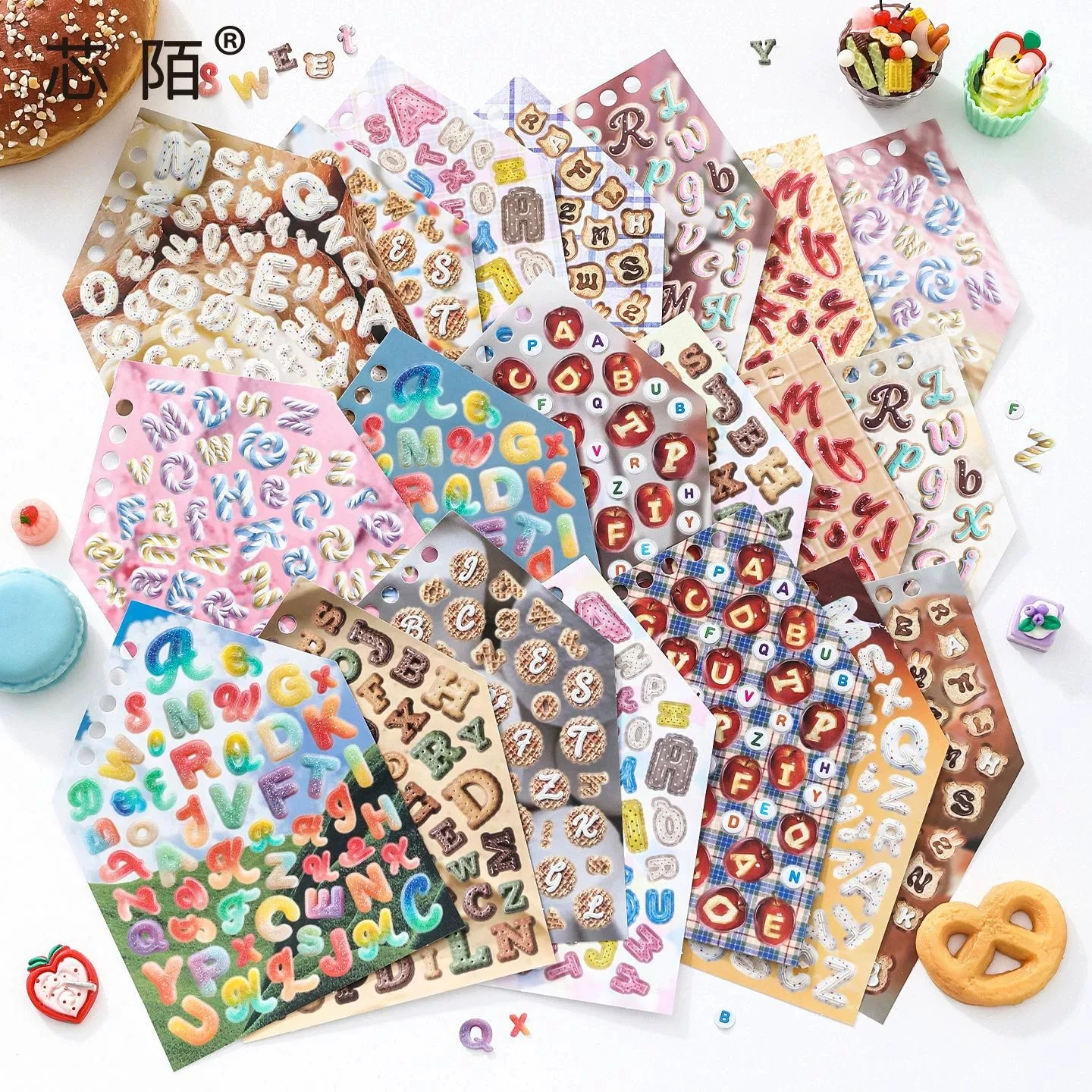 Cute Alphabet Letter Sticker Book Border Die‑Cut Multi‑Material Journal Scrapbooking DIY Deco Stickers