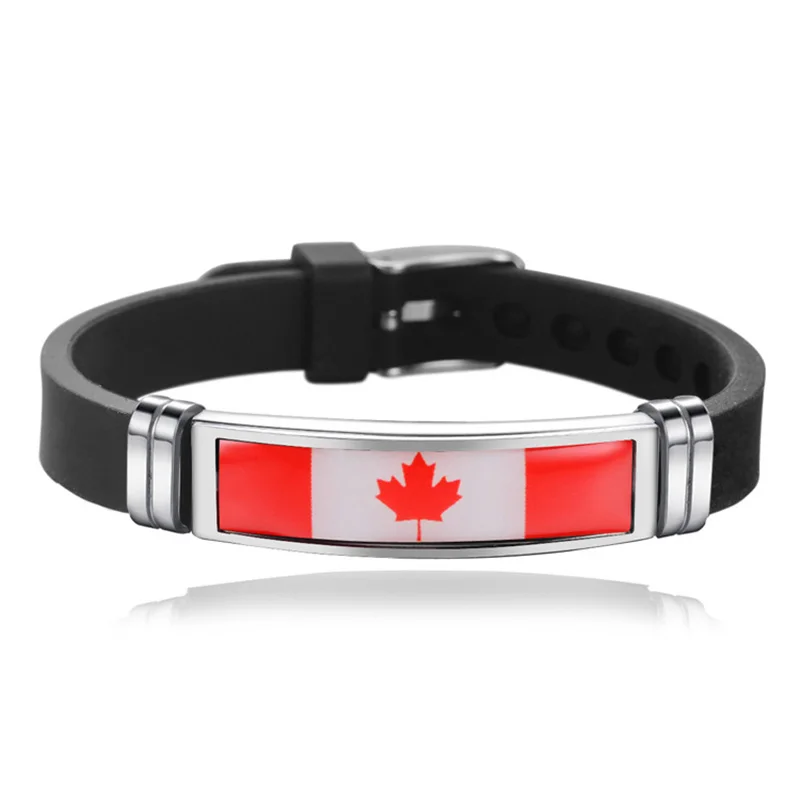 Pulseira Bandeira Nacional para Homens, Bangle Gift, Portugal, Espanha, Bélgica, Alemanha, Portugal, França, Polônia, Brasil, Canadá, EUA, New Arrived