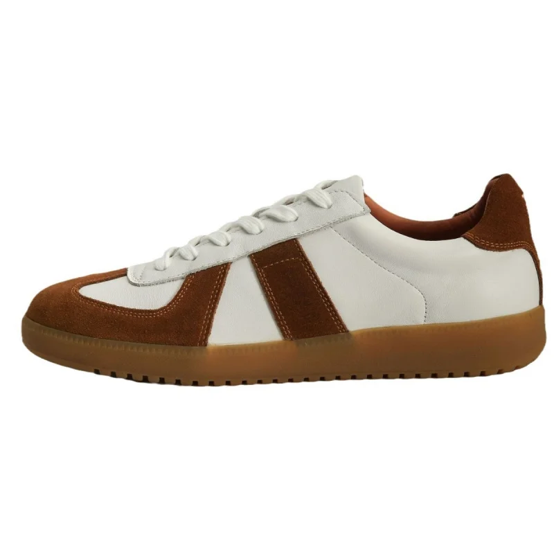 

High Quality European Fashion Men's Sneakers Trendy Non-Slip Two-Tone All-Match Style Genuine Leather Men's Casual Shoes