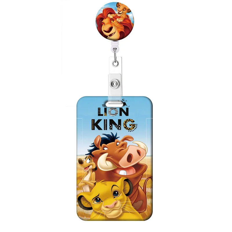 The Lion King tali Lanyard tempat kartu ID, tali leher Simba lucu tali telepon, tempat lencana gantungan kunci, Yoyo Lariat