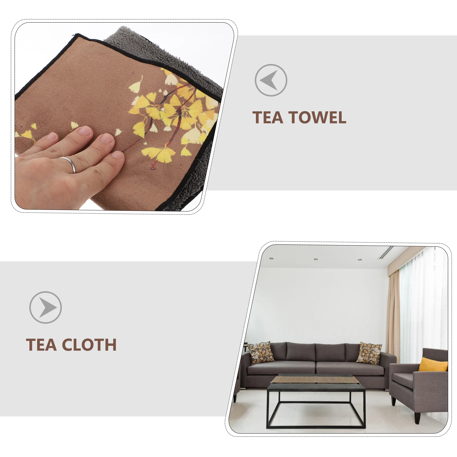 

1pc Cotton Tea Towel Water Absorbent Embroidered Vintage Kitchen Tea Cloth For Home Office Multipurpose Cleaning Cloth