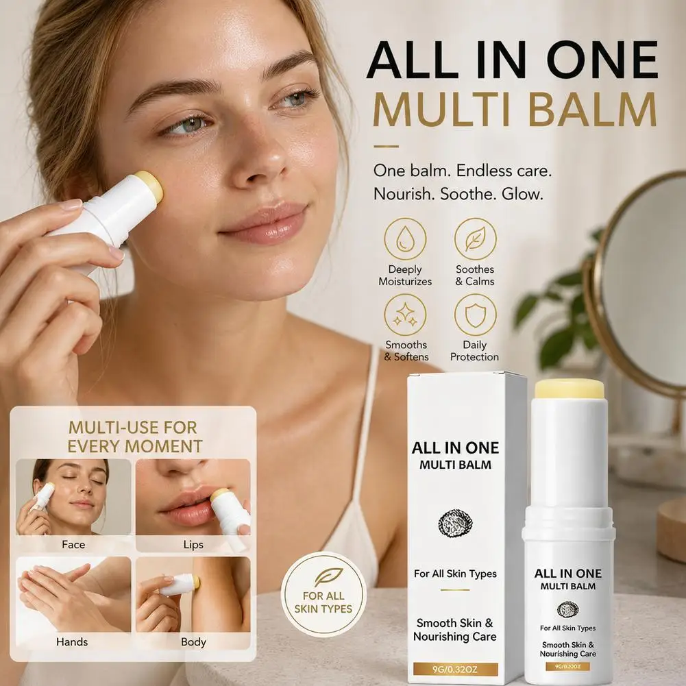1/2/3pcs Vegan Collagen & Vitamin C Multi Balm Stick 3-in-1 Moisturizing Hydrating Soothes Dry Patches Serum Stick Radiant Finis