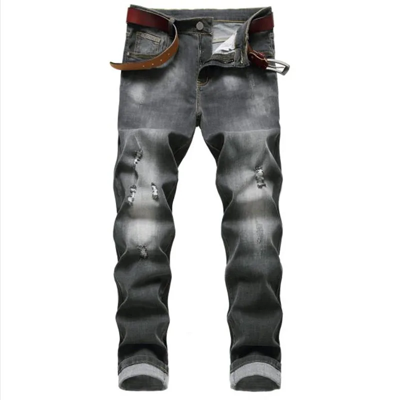 

Hot Sale New Men's Classic Style Gray Jeans Spring Autumn Men Casual Denim Trousers Male Jean Homme Pants