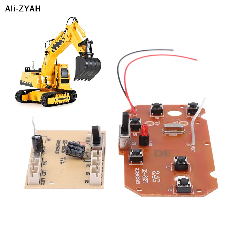 ชุด 1 ชุด สำหรับอะไหล่รถบังคับวิทยุ 6CH 2.4G รีโมทคอนโทรล คุณภาพสูง 27MHz วงจร PCB บอร์ดส่งสัญญาณและรับสัญญาณ