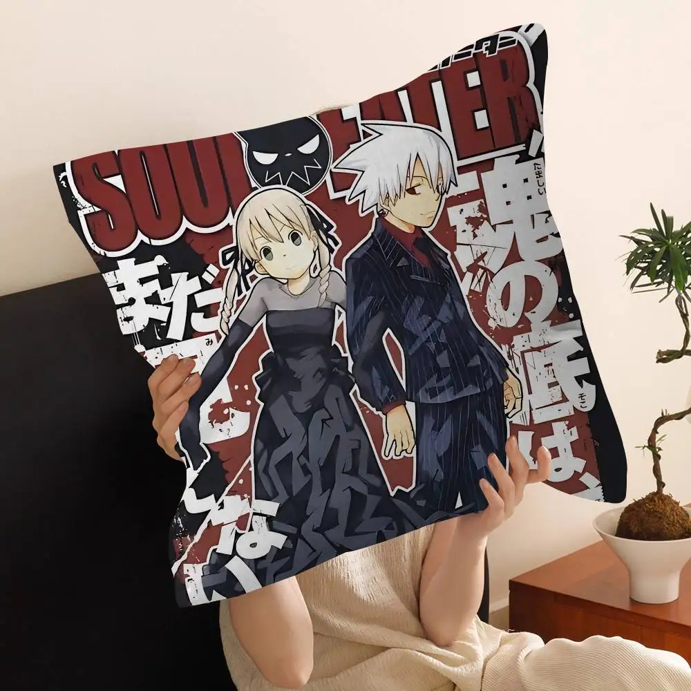 Soul Eater Anime Office Cushion Pillowcase Car Cushion Cover45X45CM Lumbar Pillowcase Sofa Pillowcover