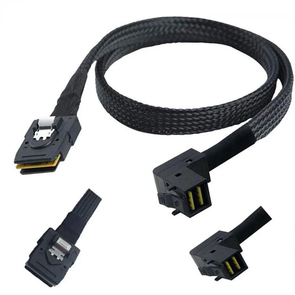 MINI SAS SFF-8643 90 degree to SAS SFF-8087 server connection Cable