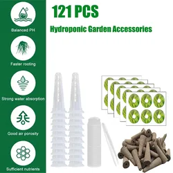 Kit de dosettes pour accessoires de jardin hydroponique, 121 pièces, systèmes de culture adaptés à diverses plantes, kit de démarrage hydroponique