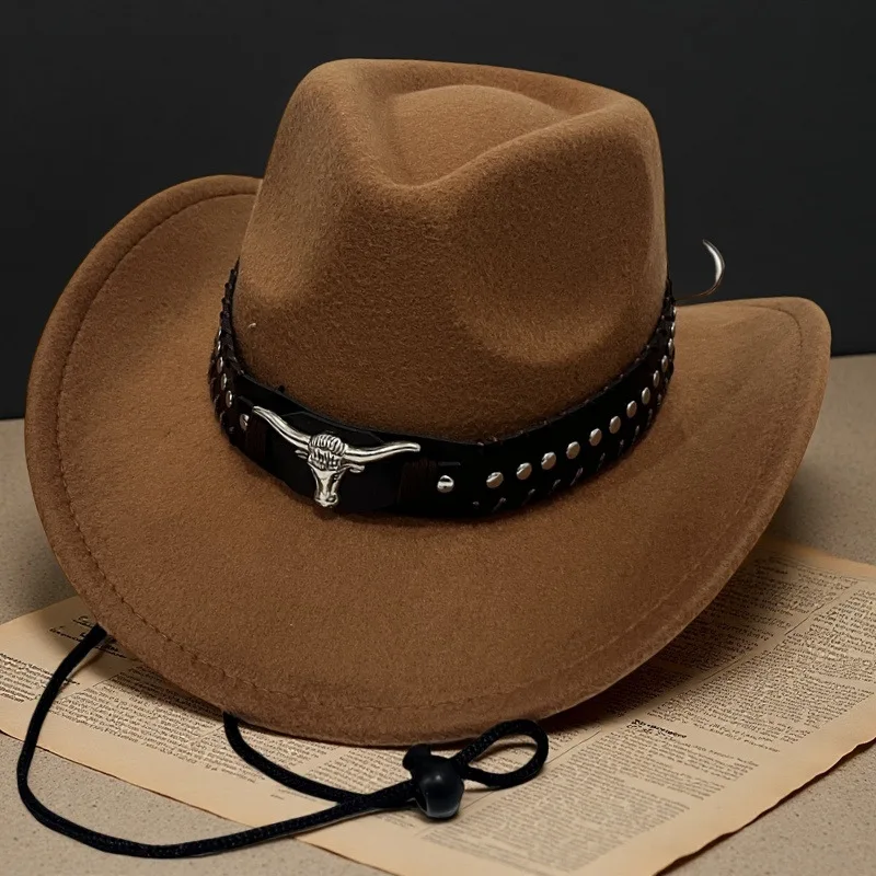 Rivet Hat Popular Western Hat Cowboy Hat Curved Brim For Windy Conditions Riding Western Events