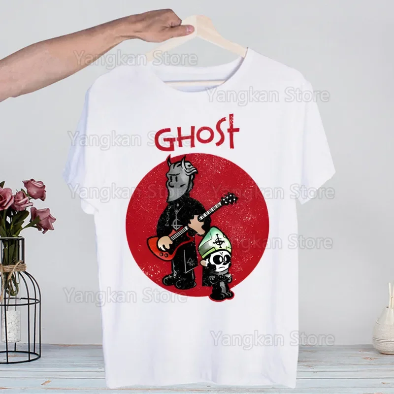 شبح الفرقة الهيب هوب تي شيرت الرجال للجنسين أنيمي الكرتون تصميم الرجال تي شيرت أوم الصيف بلايز قصيرة الأكمام خمر نمط #5