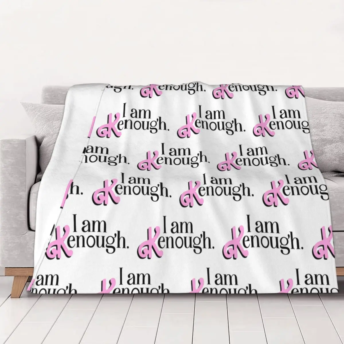 BAR-I Am Kenough-BIES بطانية رمي من الفلانيل لغرفة نوم الأريكة سجادة سرير رفيعة خفيفة الوزن