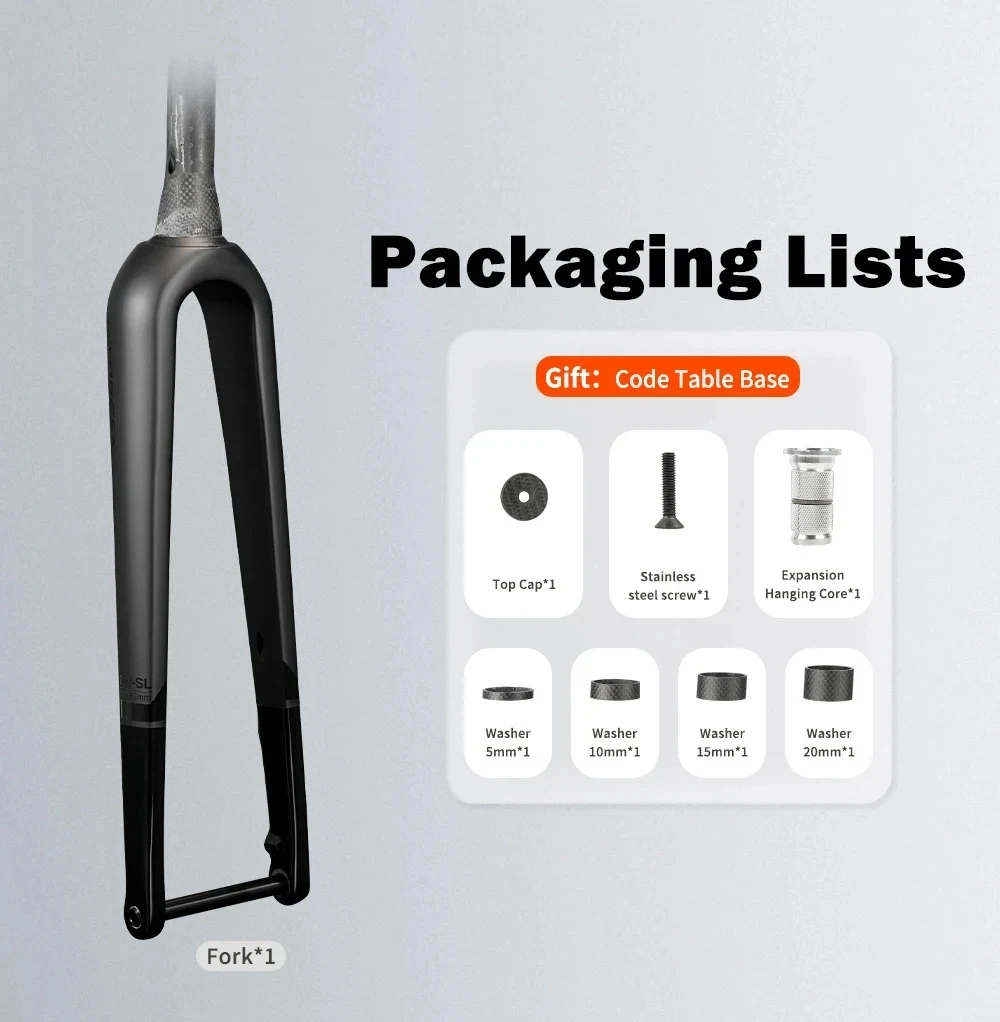 TOSEEK Gravel-Gabel 700C*45C T800 Carbonfaser Fahrrad-Vordergabel Rennradgabel Konische Gabeln QR 9*100mm oder Steckachse 12*100mm – Detail 22
