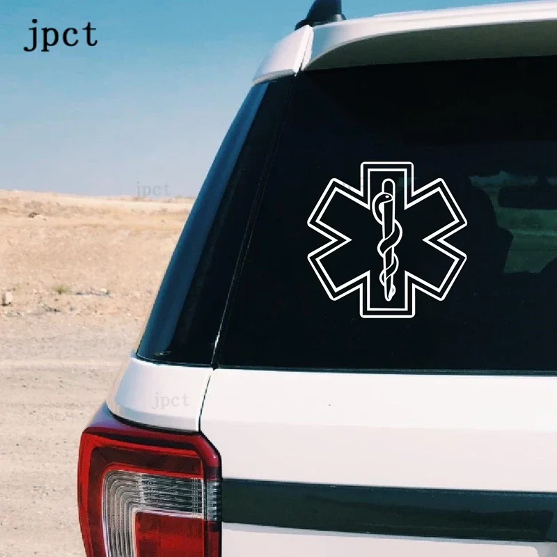 JP - star life logo, car window decoration, star snake and personal medical laptop decoration waterproof sticker 14cmx14cm 