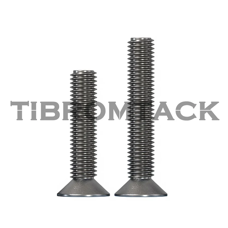 Pure Titanium Countersunk Head Phillips Machine Screws, Flat Head, M3M4M5M6, 10 Pcs