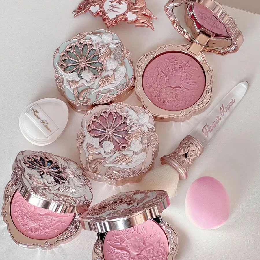 Flower Knows Little Angel Blushes Lightweight Smooth Long-Lasting Face Enhancing Makeup Korean Blush Cream for Cheeks