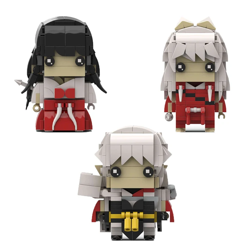 Moc Inuyasha anime peripheral diy assembled small particle square head figure desktop collection model ornament gift